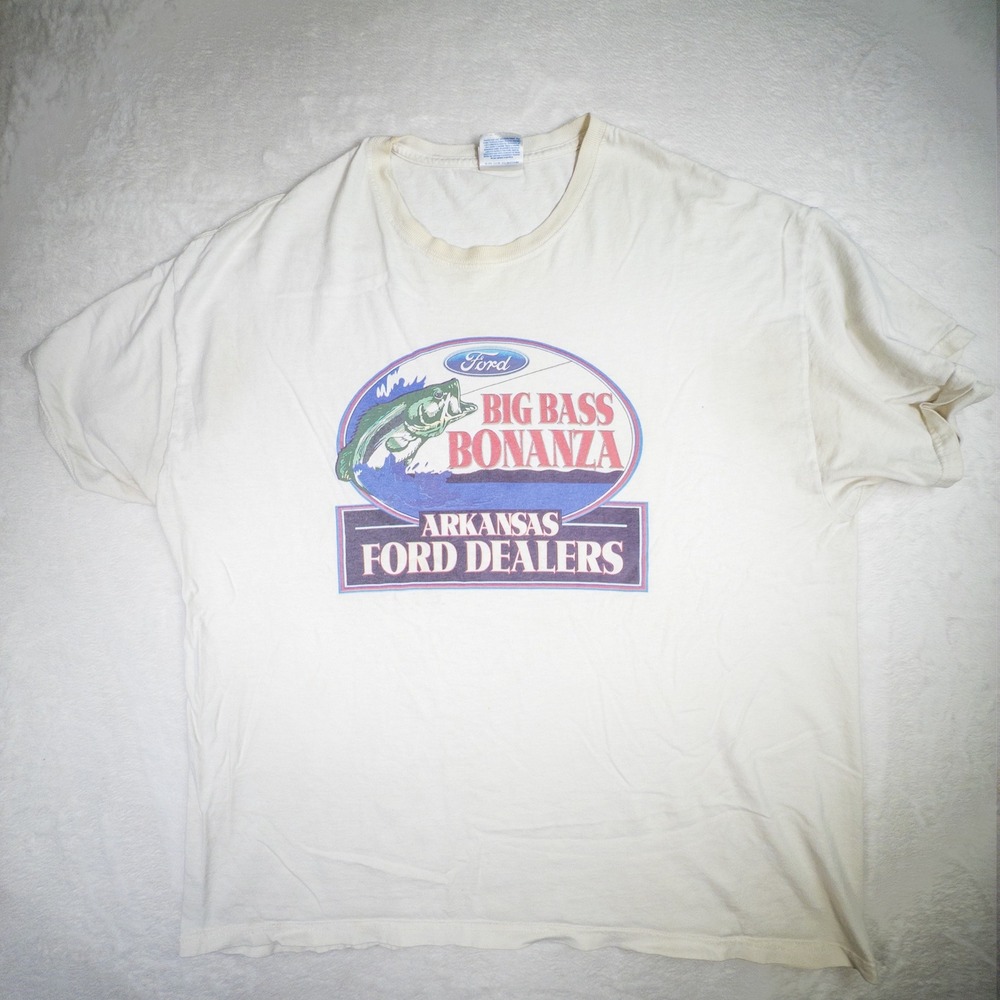 Vintage Ford Big‎ Bass Bonanza Arkansas Ford Dealers T Shirt XL Fishing Bass